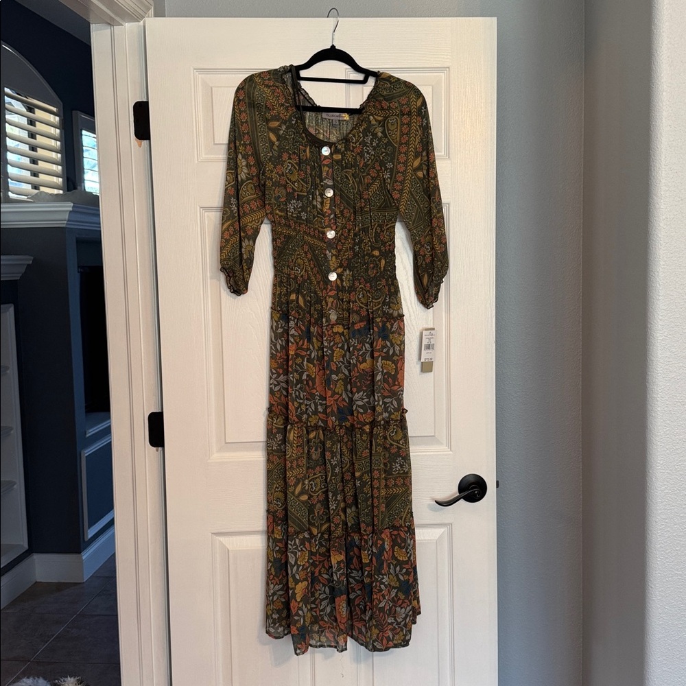 Elegant Long Sleeve Floral Dress